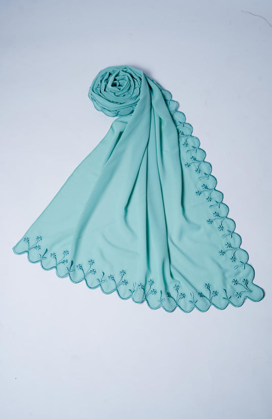 Sulam Embroidered Hijab- Arctic