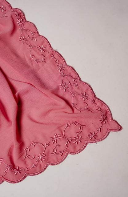 Sulam Embroidered Hijab - Rouge